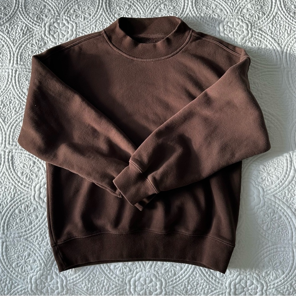 abercrombie sunday mockneck crew in dark coffee